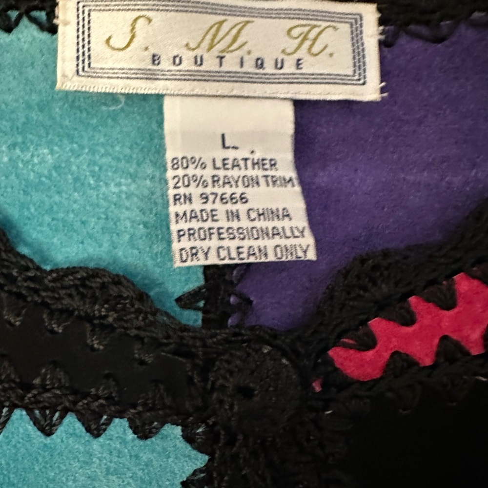 Vintage Patchwork Leather Jacket Boho Southwester… - image 2